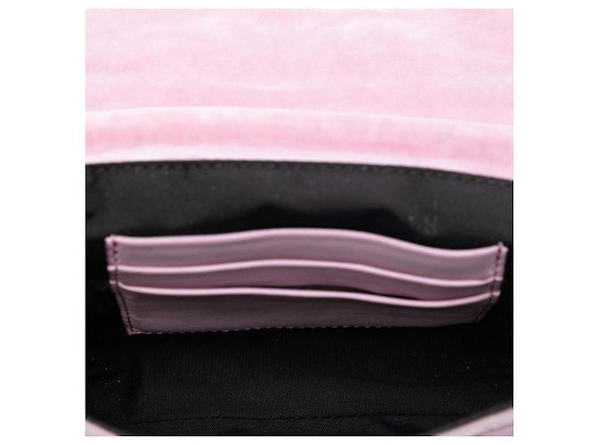 Borsa Satchel Baguette Fendi Mini Zucca in velluto goffrato rosa - vista 6