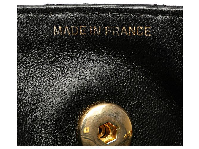 Sac Crossbody Chanel CC en satin matelassé noir avec chaîne Bijoux et rabat unique - vue 6