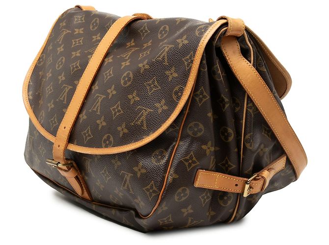 Borsa a tracolla Louis Vuitton Monogram Saumur 35 Marrone - vista 2