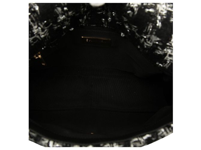 Borsa Chanel 19 Flap Satchel Large in Tweed Nero - vista 4