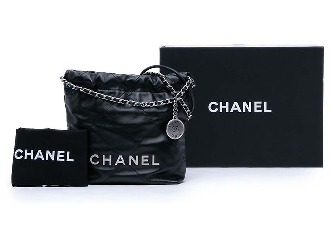 Sac à main Chanel Mini Shiny Calfskin 22 Noir - vue 10