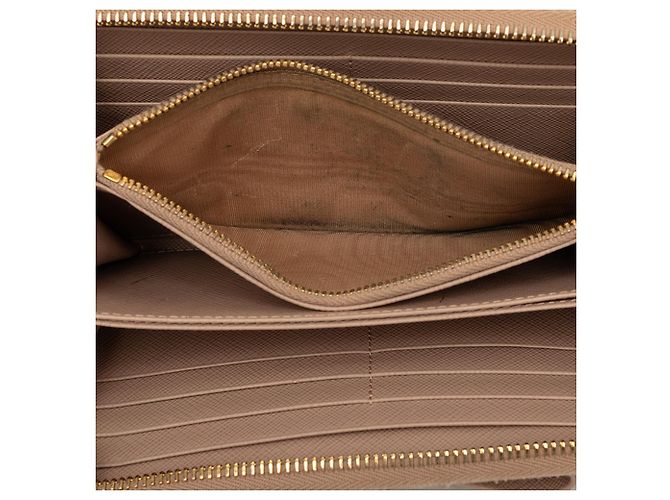Cartera larga Prada Saffiano Fiocco marrón Castaño - vista 4