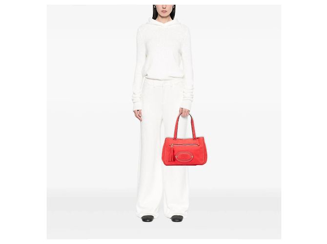 Borsa a tracolla LOEWE Nubuck Anagram Madrid con frange rossa Rosso - vista 12