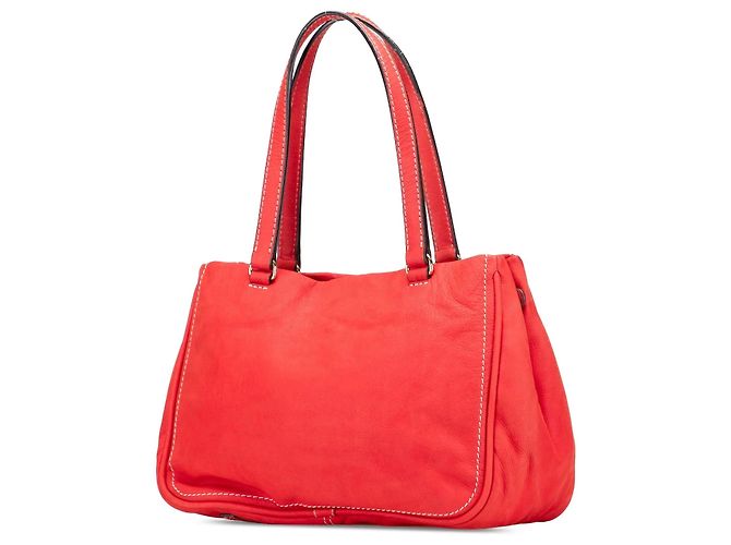 Borsa a tracolla LOEWE Nubuck Anagram Madrid con frange rossa Rosso - vista 2