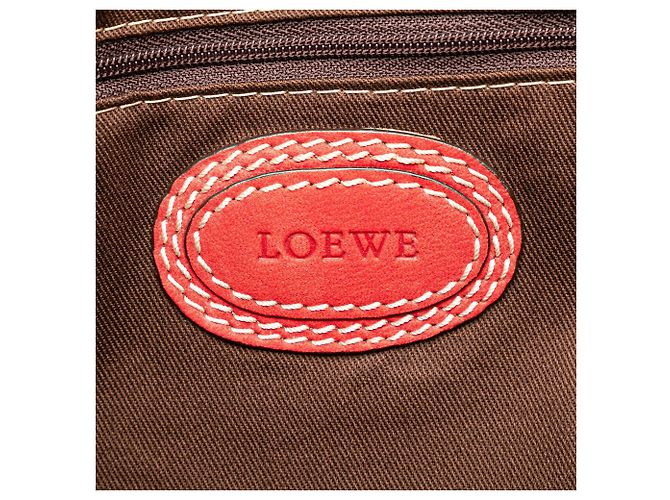 Borsa a tracolla LOEWE Nubuck Anagram Madrid con frange rossa Rosso - vista 5