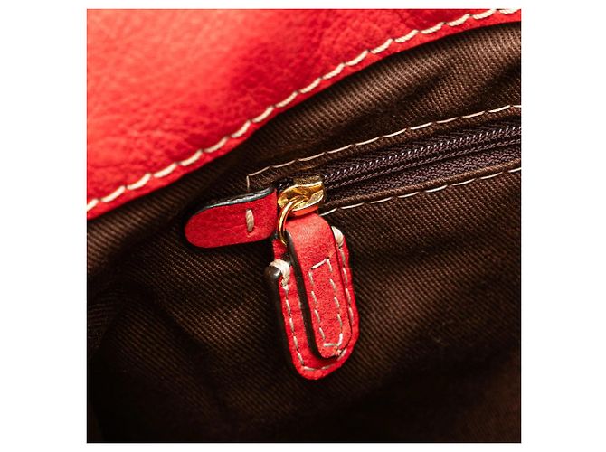 Borsa a tracolla LOEWE Nubuck Anagram Madrid con frange rossa Rosso - vista 8