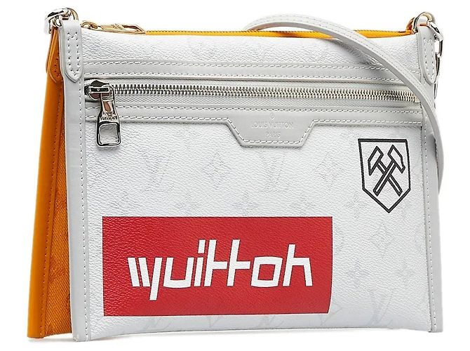 Borsa a tracolla Double Flat Louis Vuitton Monogram Antartica grigia Grigio - vista 2