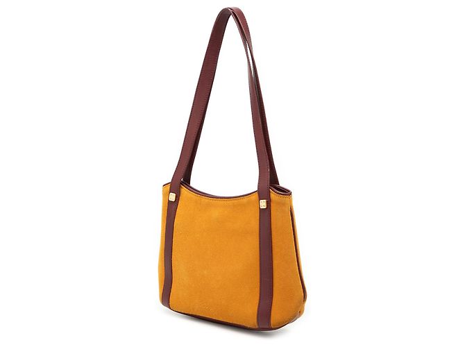 Borsa a tracolla Anagram LOEWE in camoscio giallo - vista 2