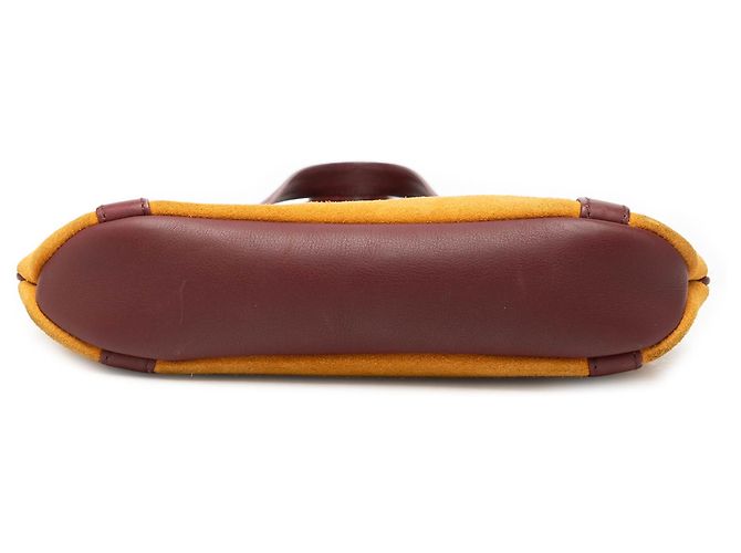 Borsa a tracolla Anagram LOEWE in camoscio giallo - vista 3