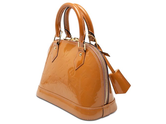 Borsa Satchel Alma BB Louis Vuitton Monogram Vernis Marrone - vista 2