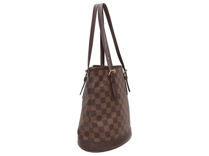Borsa Louis Vuitton Damier Ebene Marais Bucket 23 Marrone - vista 2