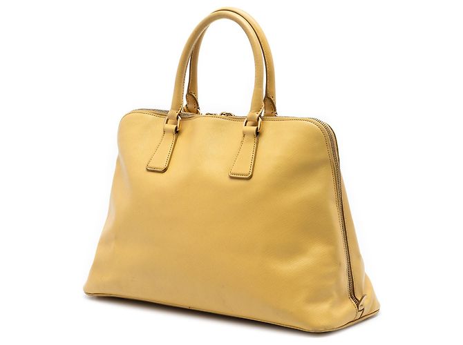 Borsa Satchel Prada Large Saffiano Lux Promenade Gialla Giallo - vista 2
