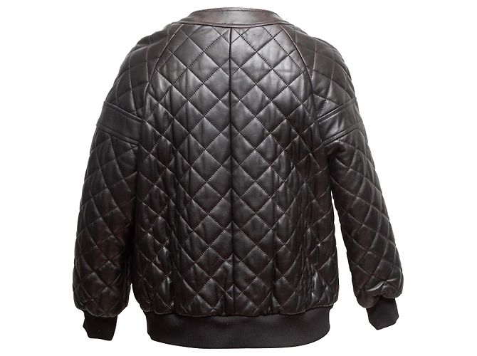 Autre Marque Chaqueta Bomber de Cuero Acolchado Black Madonna & Co Talla US S Negro - vista 4