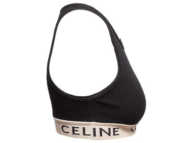 Céline Celine Cropped Bra Top Schwarz & Weiß Größe US S - Ansicht 2