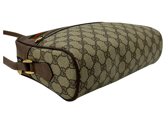 Borsa a tracolla Gucci GG Supreme Web marrone - vista 3