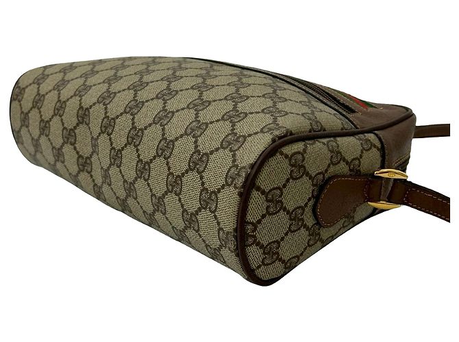 Borsa a tracolla Gucci GG Supreme Web marrone - vista 4