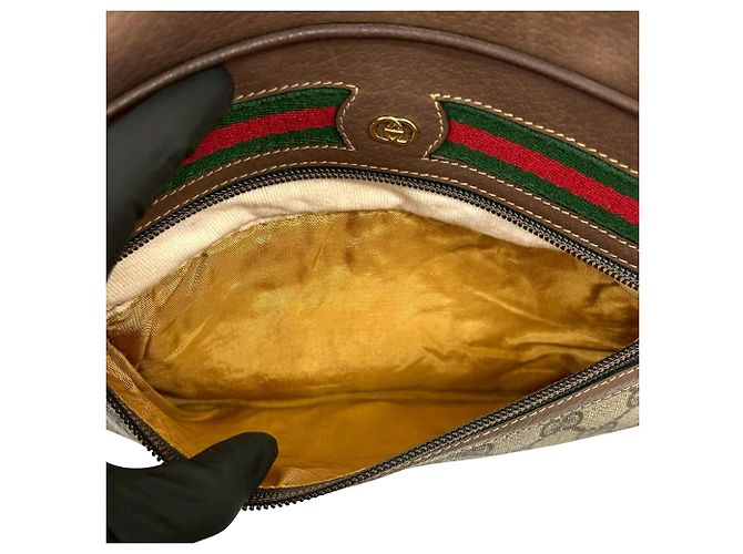 Borsa a tracolla Gucci GG Supreme Web marrone - vista 6