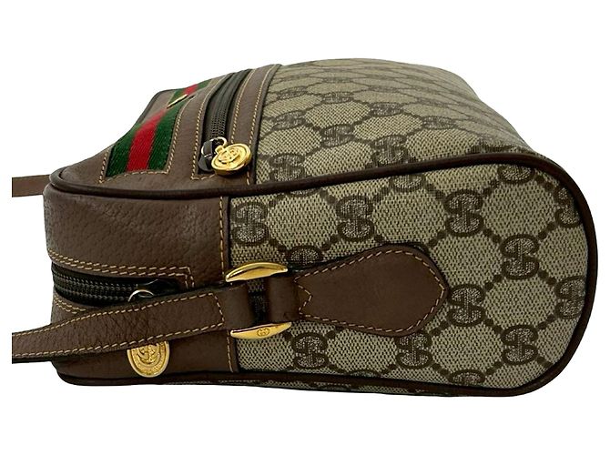 Borsa a tracolla Gucci GG Supreme Web marrone - vista 7