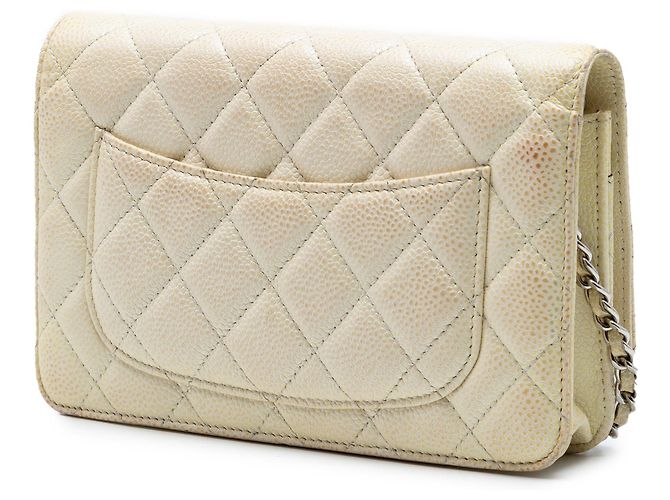 Borsa a tracolla Chanel CC Quilted Caviar Wallet on Chain Gialla Giallo - vista 2