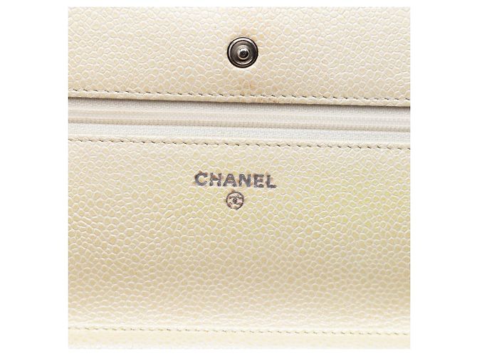 Borsa a tracolla Chanel CC Quilted Caviar Wallet on Chain Gialla Giallo - vista 5