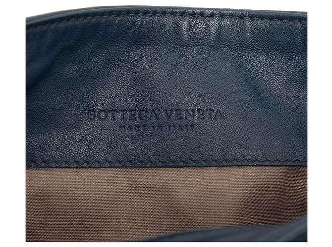 Borsa a tracolla Bottega Veneta Intrecciato in Nappa blu - vista 5