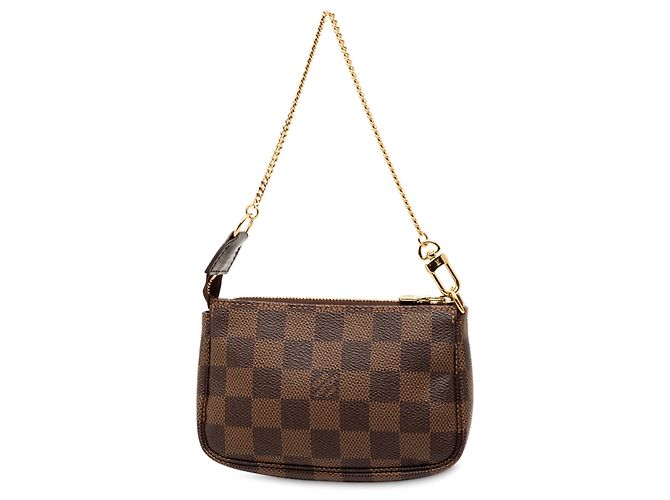 Borsa a mano Louis Vuitton Damier Ebene Mini Pochette Accessoires Marrone - vista 2