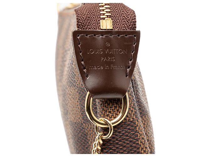 Borsa a mano Louis Vuitton Damier Ebene Mini Pochette Accessoires Marrone - vista 6