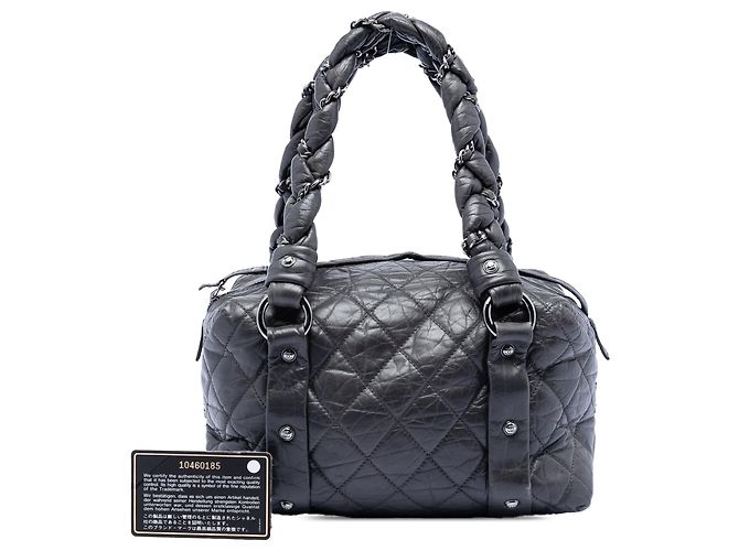 Borsa a mano Chanel Small Distressed Lambskin Lady Braid Tote Nera Nero - vista 8