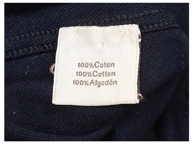 Hermès Hermes Kurzarm-T-Shirt mit Tasche, dunkelblau, Größe US S - Ansicht 6