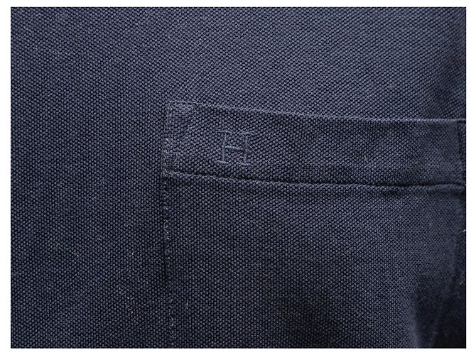 Hermès Hermes Kurzarm-T-Shirt mit Tasche, dunkelblau, Größe US S - Ansicht 7