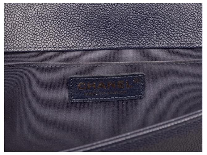 Borsa Chanel Medium Boy Bag Navy Blu - vista 6