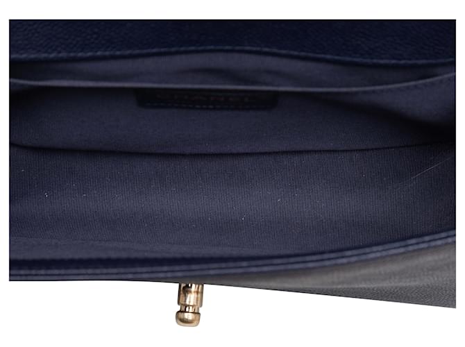 Borsa Chanel Medium Boy Bag Navy Blu - vista 8