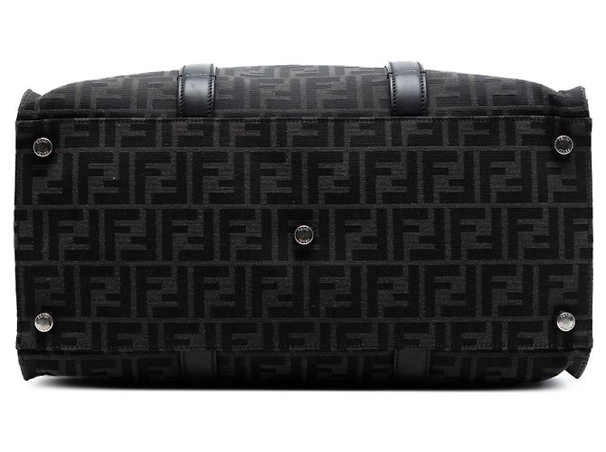 Fendi Large Zucca Jacquard Shopper Tote Satchel Schwarz - vista 3