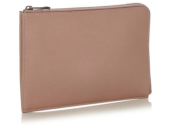 Borsa a pochette Louis Vuitton Pochette Jour PM in pelle Taurillon rosa - vista 2
