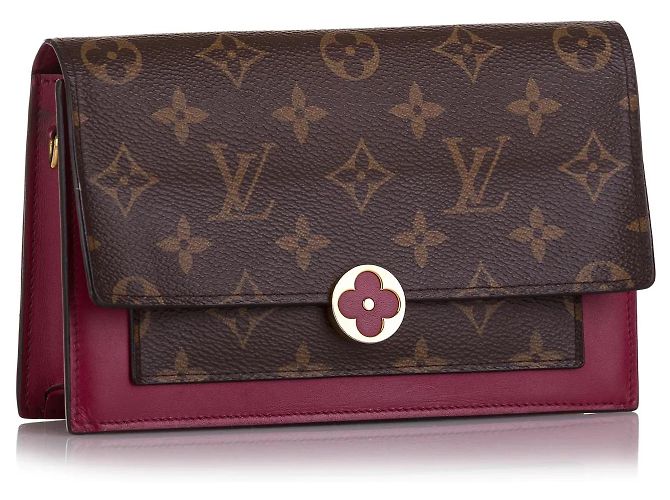 Borsa a tracolla Louis Vuitton Monogram Flore Wallet On Chain Marrone - vista 2