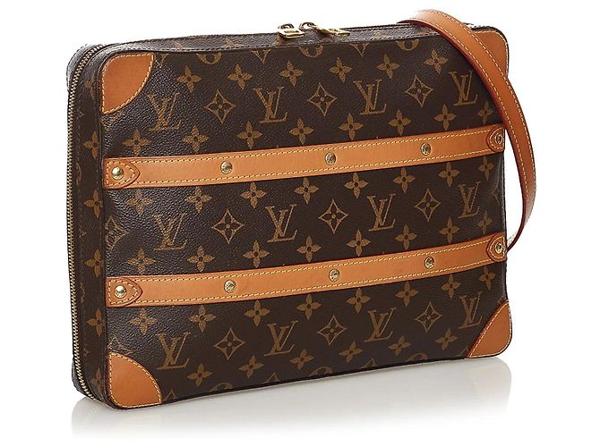 Borsa a tracolla Louis Vuitton Monogram Soft Trunk Messenger MM Marrone - vista 2