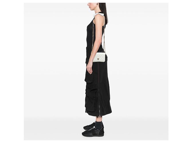 Borsa a tracolla con patta Chanel CC Quilted Lambskin Side Packs Nera Nero - vista 7