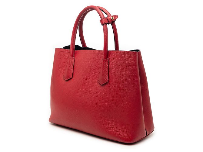 Prada Medium Saffiano Cuir Double Satchel Rot - Ansicht 2