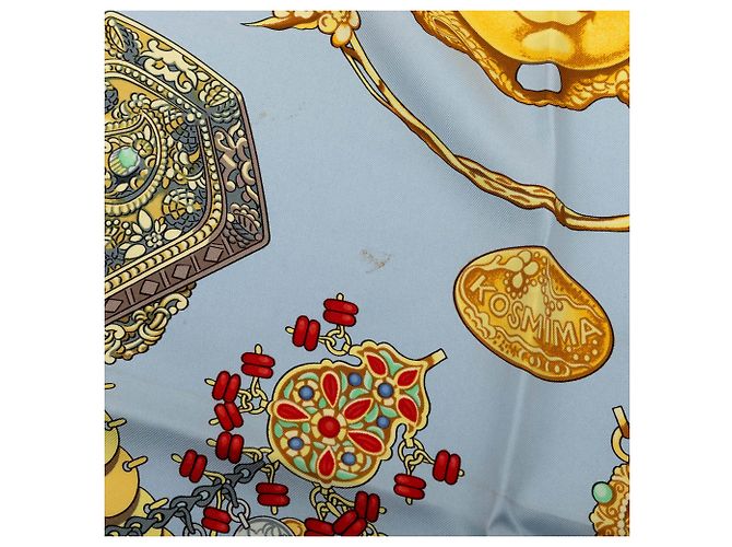 Foulard in seta Hermès Kosmima Blu 90 - vista 6