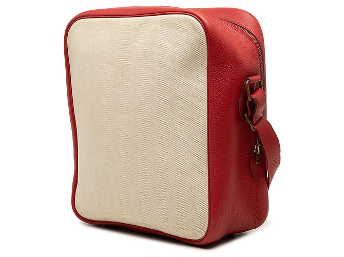 Borsa Messenger Victoria Hermès in Toile e Clemence Marrone - vista 2