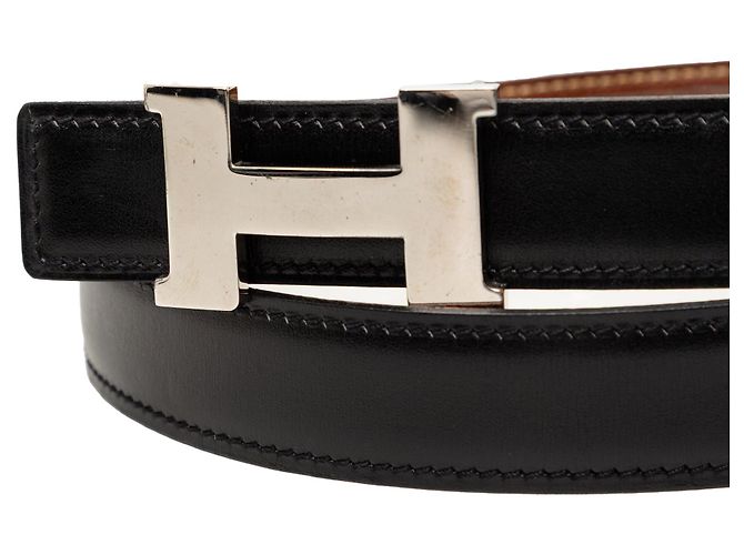 Hermès Constance H Wendelgürtel aus Swift- und Epsom-Leder in Schwarz - Ansicht 4