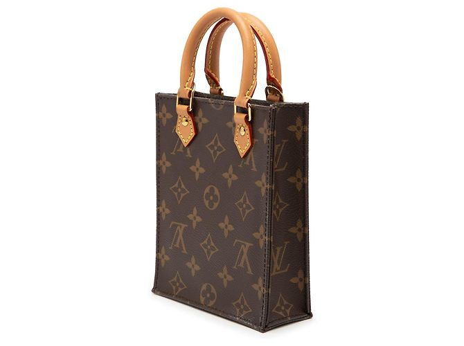 Borsa Louis Vuitton Monogram Petit Sac Plat Marrone - vista 2