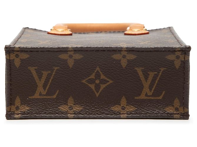 Borsa Louis Vuitton Monogram Petit Sac Plat Marrone - vista 3