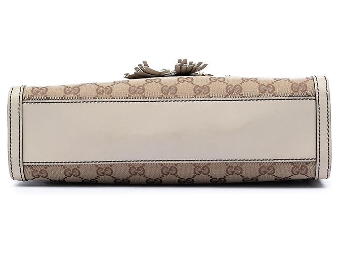 Borsa a tracolla Gucci Emily Medium in tela GG beige - vista 3