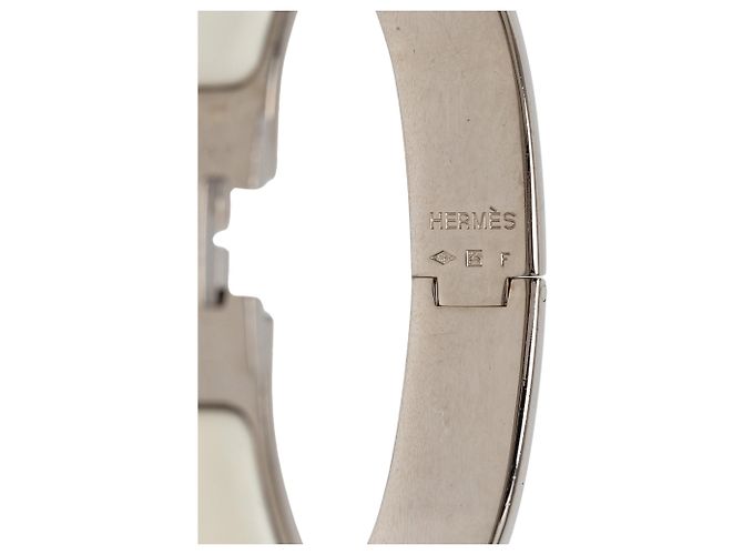 Hermès Clic H Armband PM schmal aus Emaille in Weiß - Ansicht 4