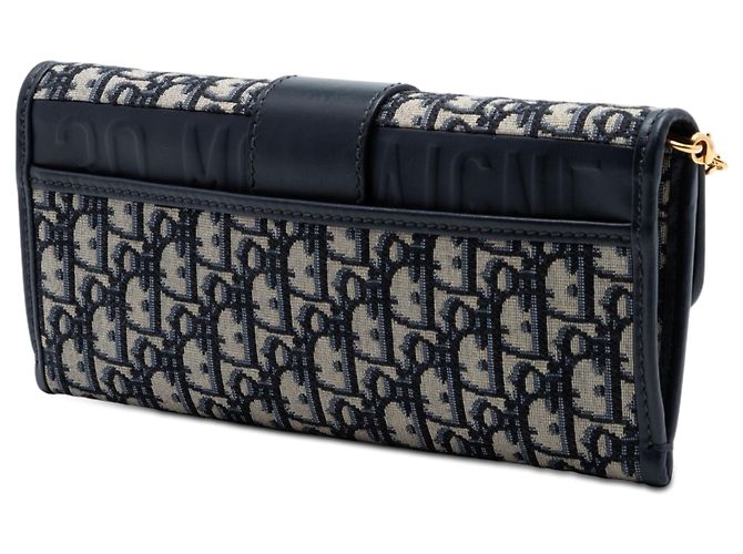 Borsa a Pochette Dior Oblique Canvas 30 Montaigne Blu con Catena e Tracolla - vista 2