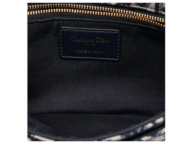 Borsa a Pochette Dior Oblique Canvas 30 Montaigne Blu con Catena e Tracolla - vista 4