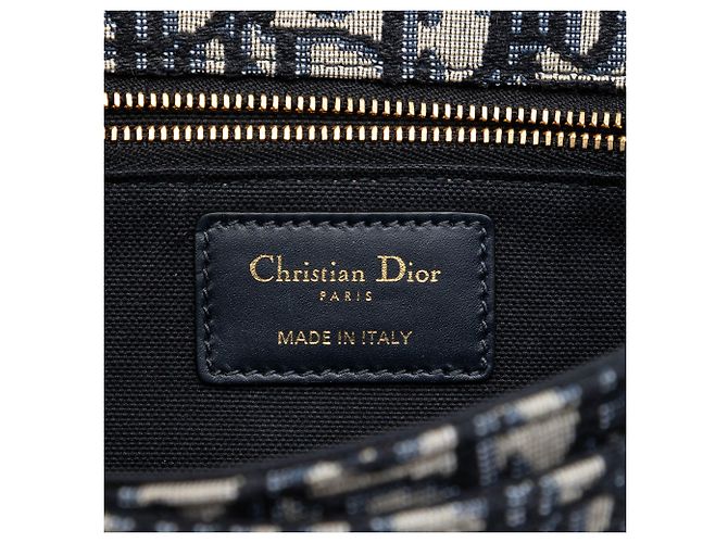 Borsa a Pochette Dior Oblique Canvas 30 Montaigne Blu con Catena e Tracolla - vista 5