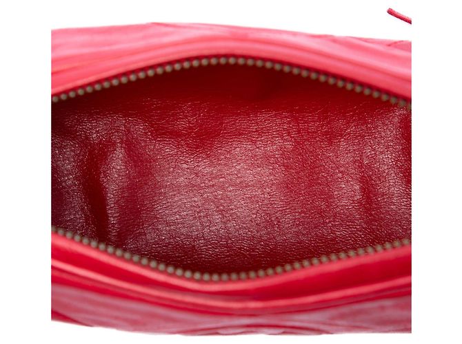 Borsa a tracolla Chanel Mini Quilted Lambskin Tassel Barrel rossa Rosso - vista 4