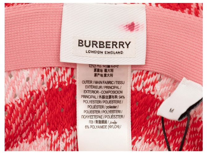 Cappello Bucket in maglia Burberry Nova Check Rosa e Multicolor Dimensione US M - vista 3